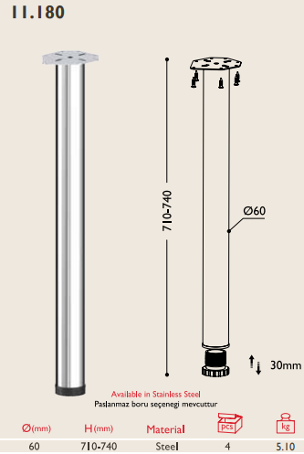 Masa Ayağı 60 mm
