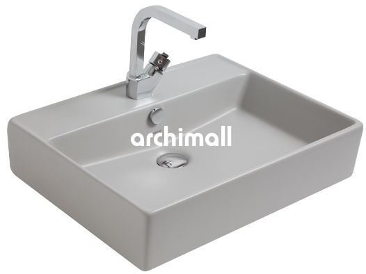 Kastra 60x46cm Tezgahüstü Lavabo Mat Gri