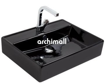 Kastra 60x46cm Tezgahüstü Lavabo Siyah