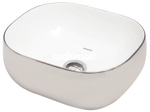 Niv 42x37cm Tezgahüstü Lavabo Platin Beyaz