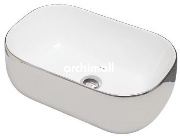NivXH 58x37cm Tezgahüstü Lavabo Platin Beyaz