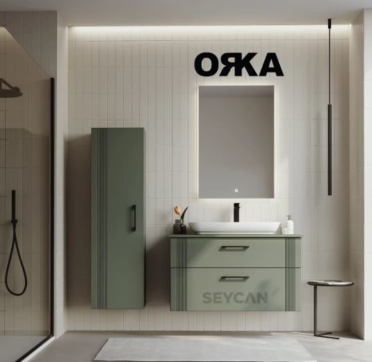 Orka Bari 100 Asma Banyo Dolabı Çanak Lavabolu