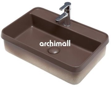 LyraBD 60x40cm Gömme Lavabo Mat Moka