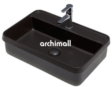 LyraBD 60x40cm Gömme Lavabo Mat Siyah