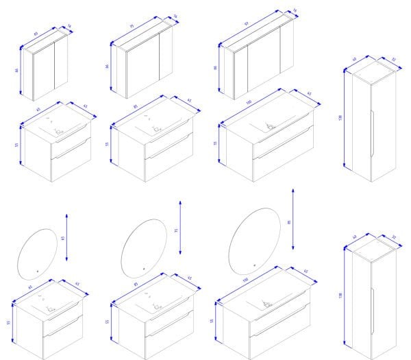 Orka  Messina 100 Asma Banyo Dolabı