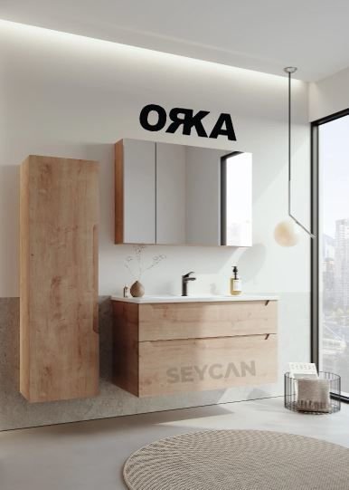 Orka  Messina 100 Ayna Dolaplı Asma Banyo Dolabı