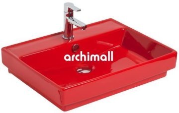 KastraGM 60x46cm Gömme Lavabo Kırmızı