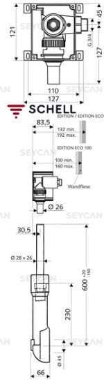 SCHELL Compact II WC Bas Yıkama İç Set