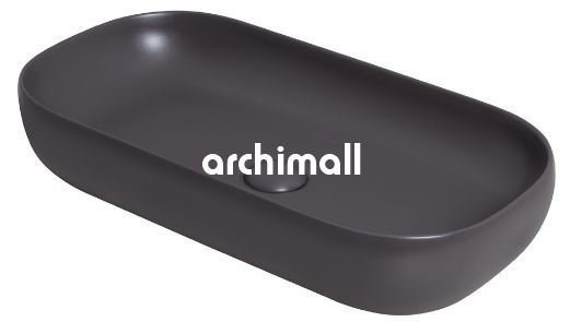 Niv 70x37cm Tezgahüstü Lavabo Mat Antrasit