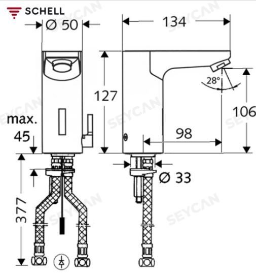 SCHELL Celis E Çift Su Girişli Fotoselli Lavabo Bataryası