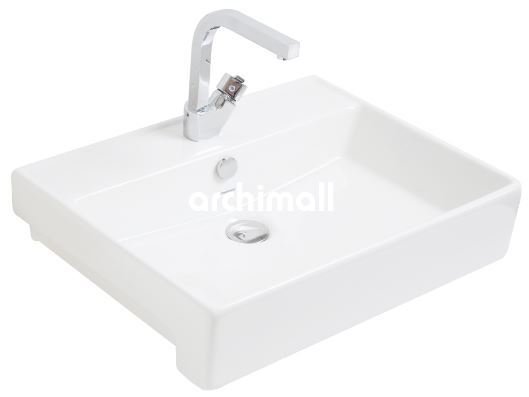 KastraYT 60x46cm Yarım Tezgah Lavabo Beyaz