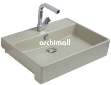 KastraYT 60x46cm Yarım Tezgah Lavabo Mat Çağla Yeşili