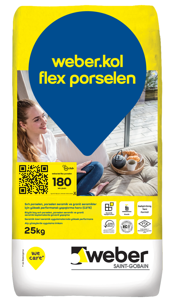 Weber Kol Flex Porselen Beyaz Yapıştırıcı 25 kg