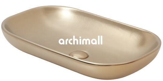 Alya 65x41cm Tezgahüstü Lavabo Mat Altın