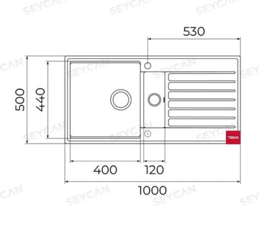 Teka Cliff 60 B-TQ 1.5 Gözlü Siyah Granit Eviye