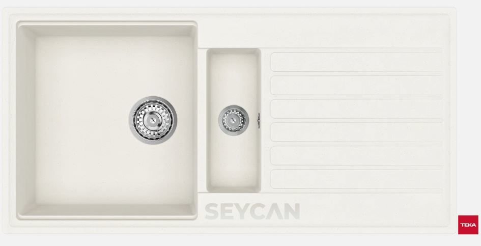 Teka Cliff 60 B-TQ 1.5 Gözlü Beyaz Granit Evye