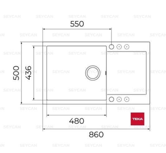 Teka Clivo 60 B-TQ Damlalıklı Beyaz Granit Evye