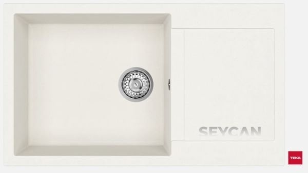 Teka Clivo 60 B-TQ Damlalıklı Beyaz Granit Evye