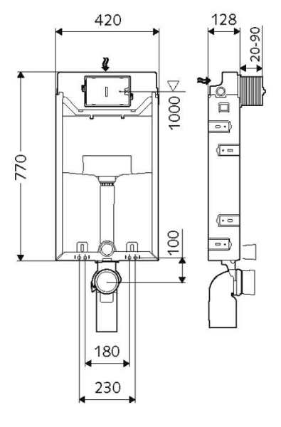 Schell Montus 12 cm Gömme Rezervuar