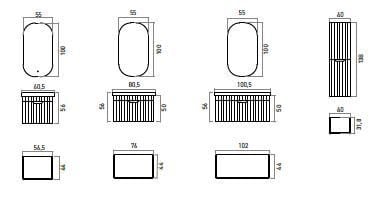 Orka Procida 100 cm Asma Banyo Dolabı