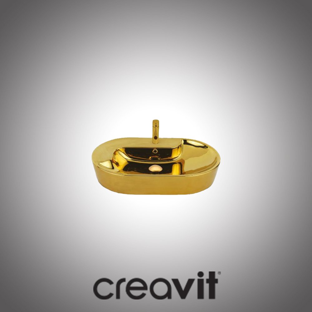 Creavit Topic 45x70 cm Setüstü Lavabo - Altın Kaplama