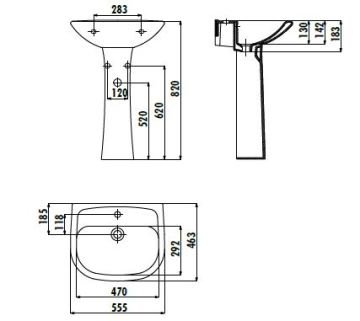 Creavit Pitta 45x55 cm Lavabo + Tam Ayak