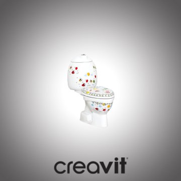 Creavit Çocuk Alttan Çıkışlı Dekorlu Klozet Takımı
