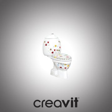 Creavit Çocuk Arkadan Çıkışlı Dekorlu Klozet Takımı
