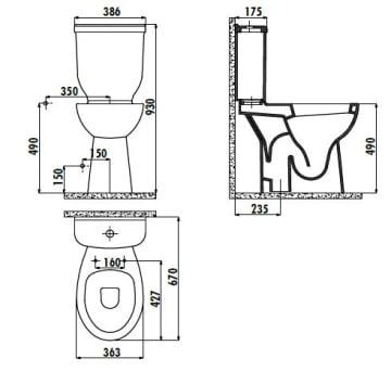 Creavit Bedensel Engelli Alttan Çıkışlı Klozet Takım
