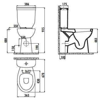 Creavit Bedensel Engelli Arkadan Çıkışlı Klozet Takım