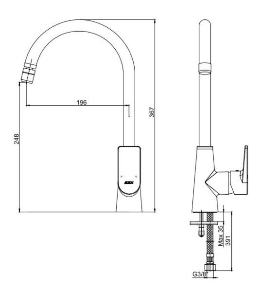 Eca Dalia Articulated Sink Mixer 102118126