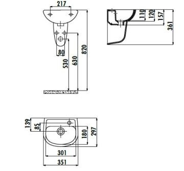 Creavit 29x35 cm Lavabo + Yarım Ayak