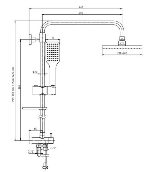 Eca Dalia Teleskobik Duş Kolonu