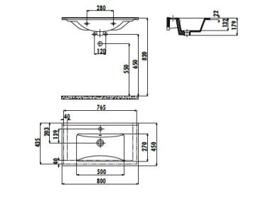 Creavit Su 45x80 cm Lavabo