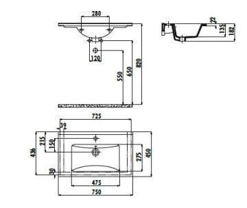 Creavit Su 45x75 cm Lavabo