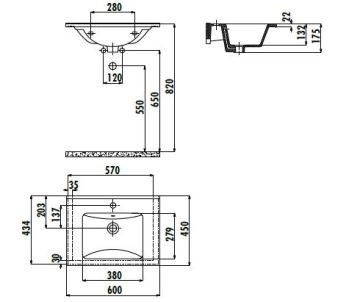 Creavit Su 45x60 cm Lavabo