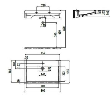 Creavit Epic 80 cm Lavabo
