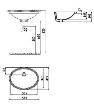 Creavit 37x51 Tezgahaltı Lavabo