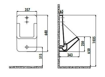 Creavit Ankastre Fotoselli Pisuar - Antrasit Mat
