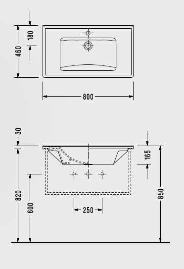 Serel Star 80x46 cm Etajerli Lavabo 3035TXS110H