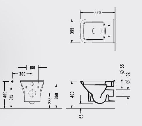 Serel Nita Köşeli Asma Klozet NT10ODS110H