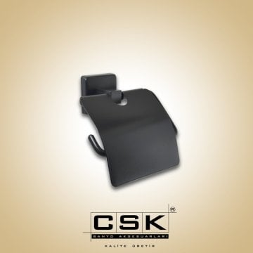 Aksu Kapaklı Kağıtlık Mat Siyah