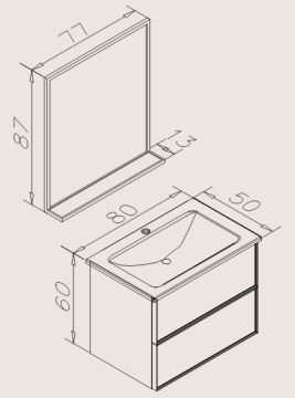 Orka Banyo Gold Collection Lucca Banyo Dolabı 80 cm