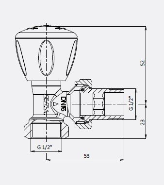Eca 1/2'' RV3 Köşe Radyatör Vanası