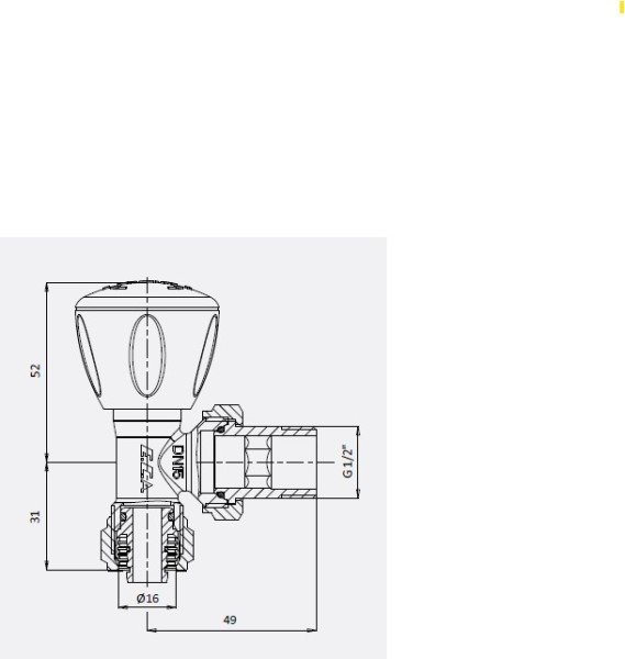 Eca 1/2'' RV3 PEX Köşe Radyatör Vanası