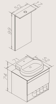Orka Banyo Silver Collection Knidos 70 cm Banyo Dolabı