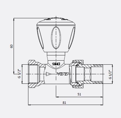 Eca 1/2'' RV3 Düz Radyatör Vanası
