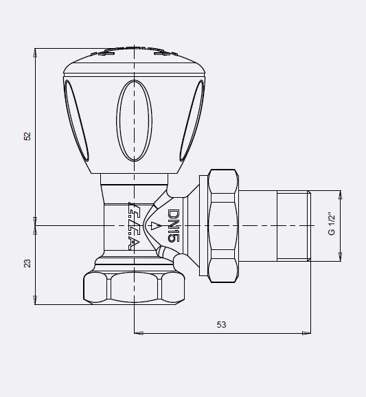 Eca 1/2'' RV3 Krom Köşe Radyatör Vanası