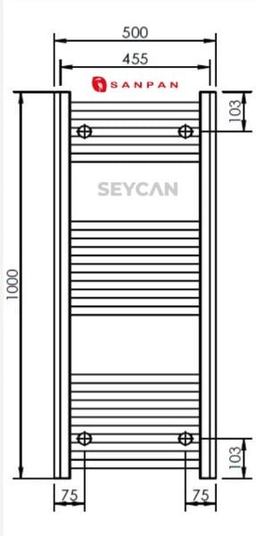 Sanpan 50x100 cm Krom Havlupan