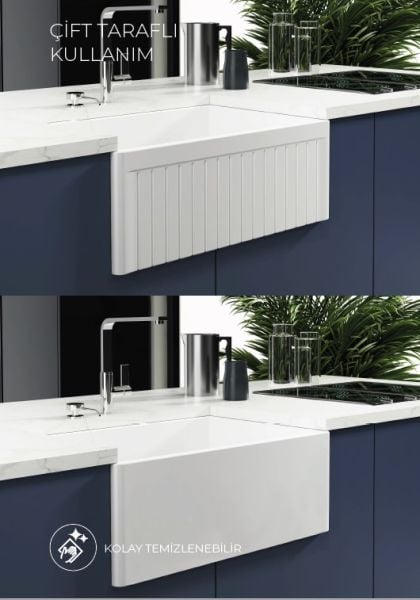 İsvea Ledro 61 cm Tek Hazneli Seramik Evye